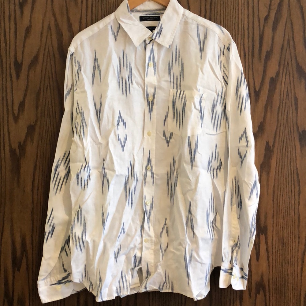 Banana Republic Patterned Button Down Size Xl - image 1